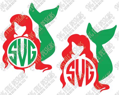 Download Ariel Disney Little Mermaid Monogram SVG Cut File Set