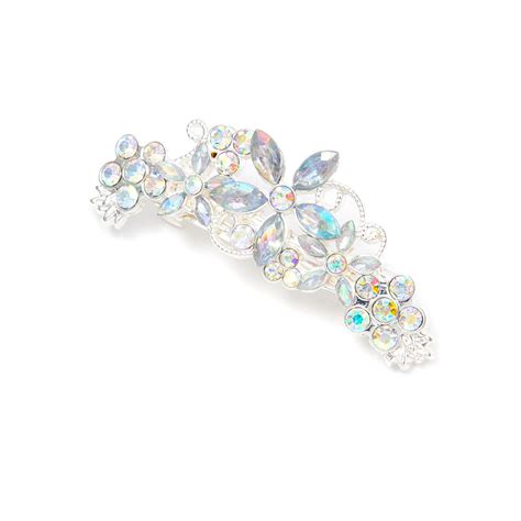 Iridescent Crystal Flowers Barrette Icing Hair Ornaments
