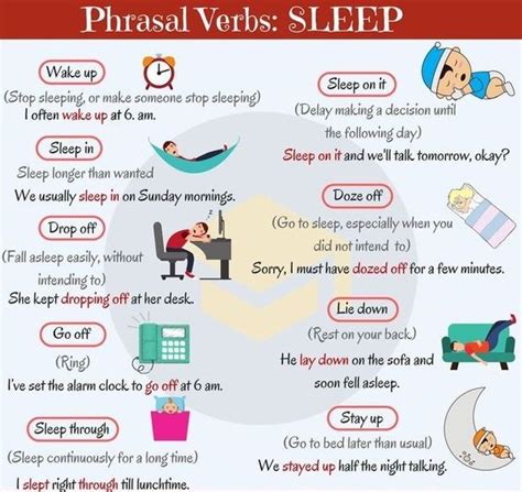 Phrasal Verbs Relacionados A Dormir Learn English Learn English