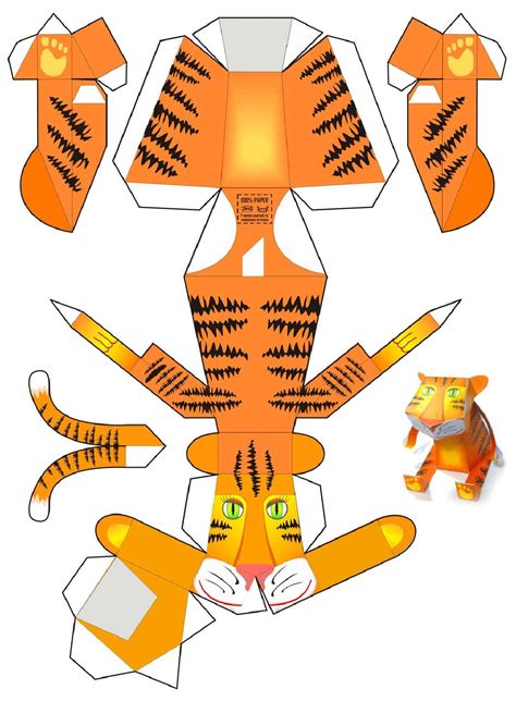 Tigre Recortar Y Armar Ilustraciones Para Manualidades