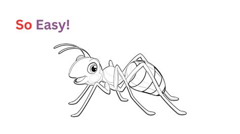 How To Draw An Ant Step By Step Easy And Simple Ant Drawing Easy