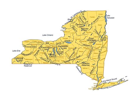 Map Of New York State Usa Bhe