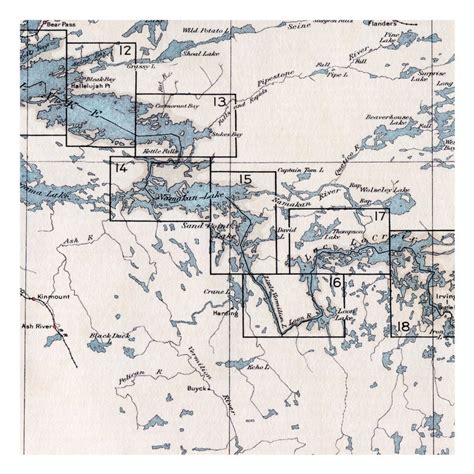 Hand Painted Map Of The Boundary Waters Canoe Area Rainy Lake