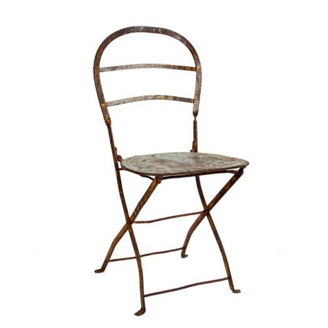 Set Of Six Wrought Iron And Steel Folding Chairs In Chairs