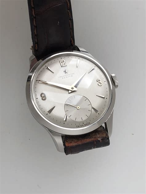 1950's Zenith Chronometre Cal. 135 in all Stainless Steel Case. Mint ...