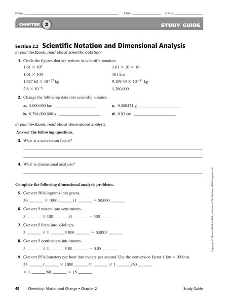 Dimensional Analysis Worksheet 2