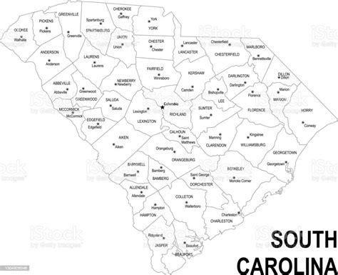 Outline Map Of South Carolina Stock Illustration Download Image Now