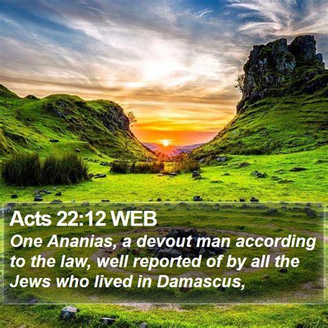 Acts 2212 Web One Ananias A Devout Man According To The Law