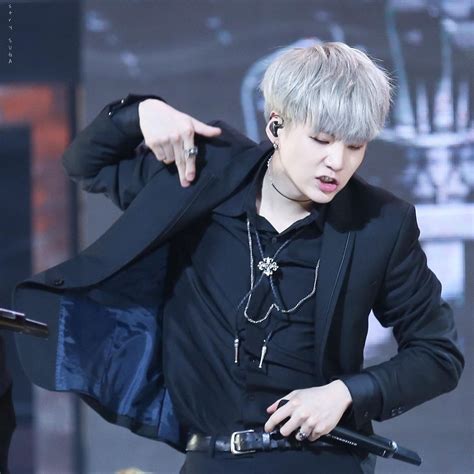 Yoongi with black suits and gray hair is all I need rn BTS 방탄소년단