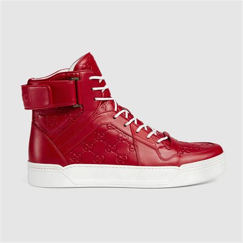 Lyst Gucci Signature High Top Sneaker In Red For Men