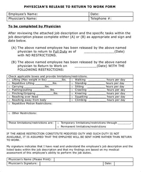 Work Restrictions Letter From Doctor For Your Needs Letter Template