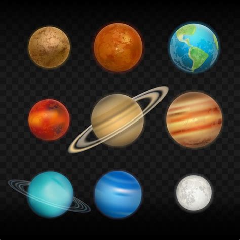 Premium Vector Realistic Solar System Planet Set