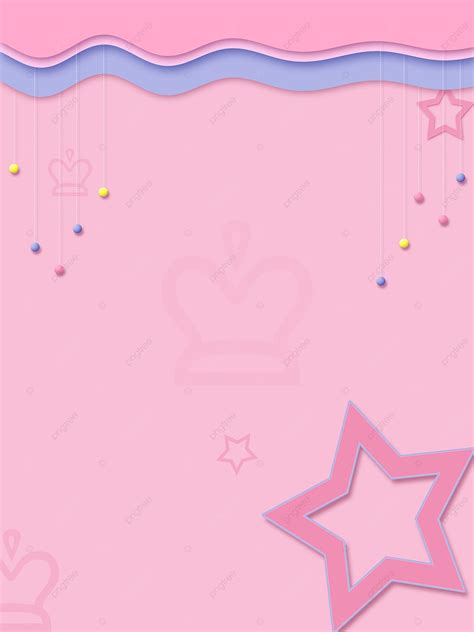 Lovely Pink Cartoon Layered Combination Element Background Cute Pink
