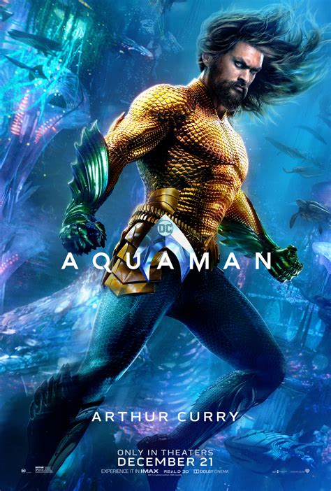 Aquaman 2018 Character Poster Jason Momoa As Arthur Curry Aquaman