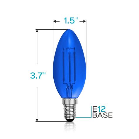 Luxrite Colored Led Blue Light Bulb 4w Led Filament Dimmable Ul Listed