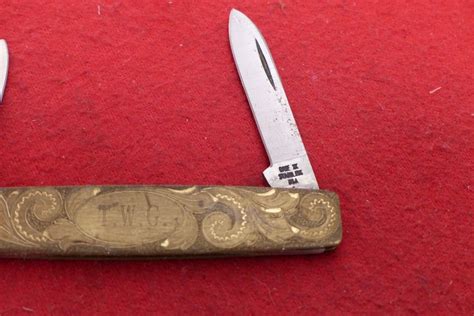 Case Xx Usa 325 2 Blade 278 Decorative Brass Equal End Knife Ebay