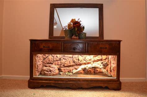 It's extremely important to provide your bearded dragon with a cage that has enough room for them to run about and exercise. Complete Enclosure from Dresser | Bearded dragon terrarium, Bearded dragon terrarium diy ...