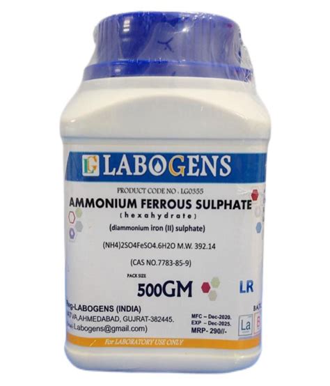 Labogens Ammonium Ferrous Sulphate 500gm Cas No7783 85 9 Buy Online