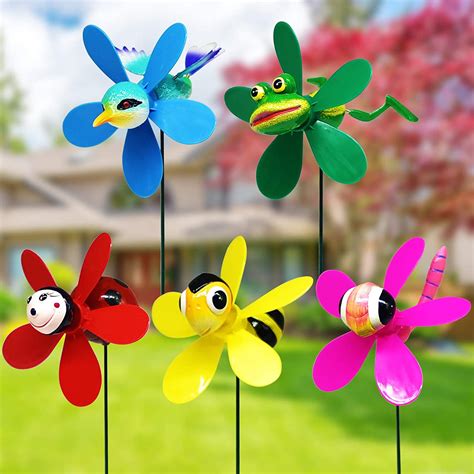 Bmatwk Garden Pinwheels Whirligigs Wind Spinner Windmill Toys For Kids