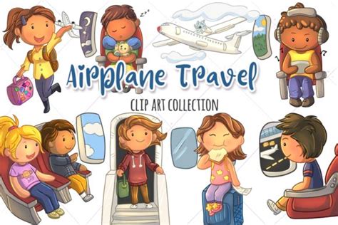 Airplane Travel Clip Art Collection Graphic By Keepinitkawaiidesign