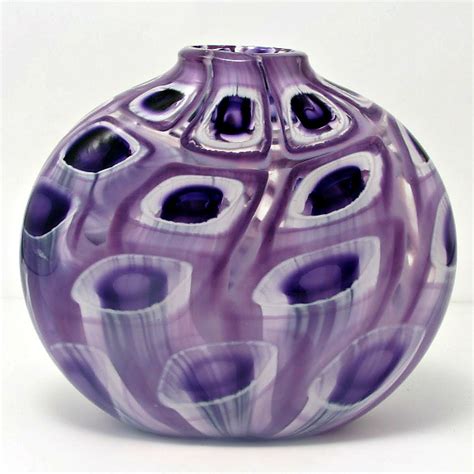 Mosaic Flattened Sphere By Bryan Goldenberg Art Glass Vase Artful Home