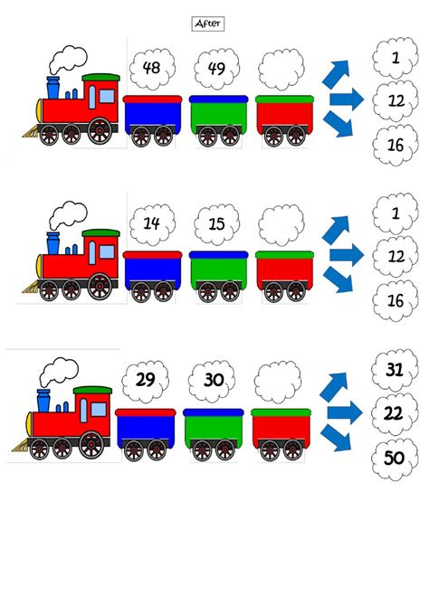 It is free to use this worksheet in your classroom and home. Before, Between & After Math (1 - 50). Fill in the missing ...