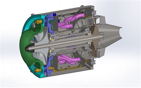 WREN MW54 GAS TURBINE JET ENGINE 3D CAD Model Library GrabCAD