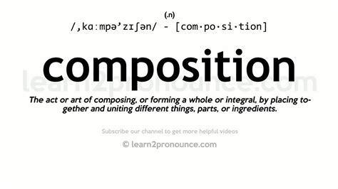 Pronunciation Of Composition Definition Of Composition Youtube