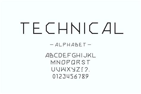 Modern Vector Technical Font Trendy Typography 7654915 Vector Art At