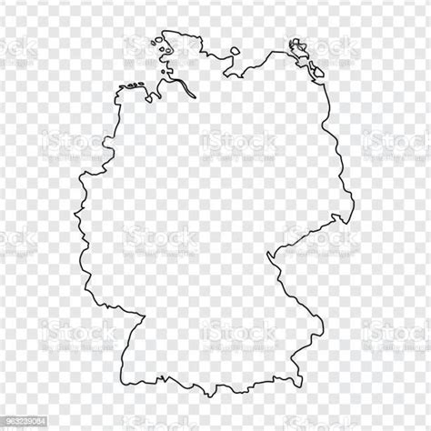 Ilustrații De Stoc Cu Harta Goală A Germaniei Linie Subțire Harta