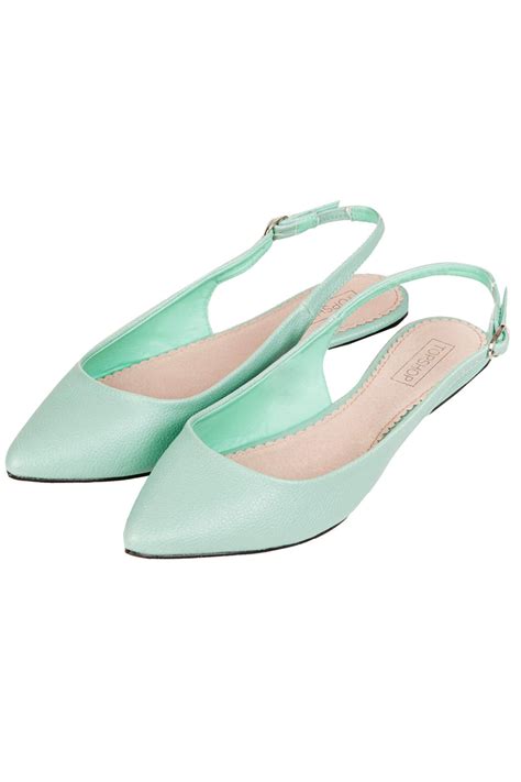 Topshop Vixen Slingback Pointed Shoes In Green Lyst