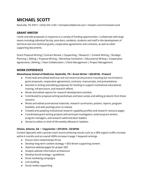 Writer Resume Examples Skills And Keywords Jobscan