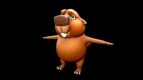 3d Model Stylized Beaver Vr Ar Low Poly Cgtrader