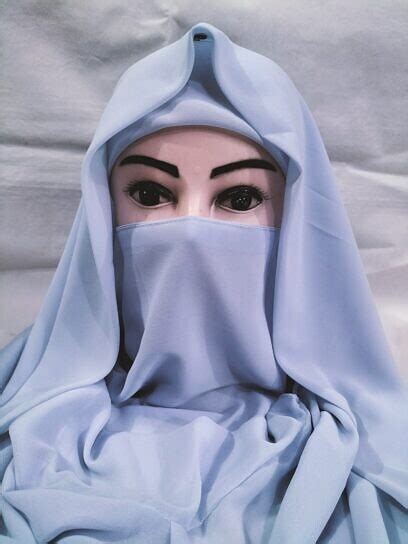 Plain Niqab Ready To Wear Sky Blue Suzain Hijabs