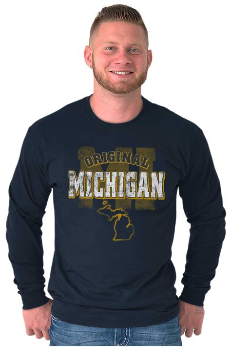 Michigan Student University Football College Long Sleeve Tees Shirts T