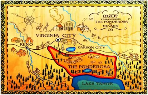 Map Of Ponderosa Old Western Show Bonanza Poster Photo Picture 4 X 6