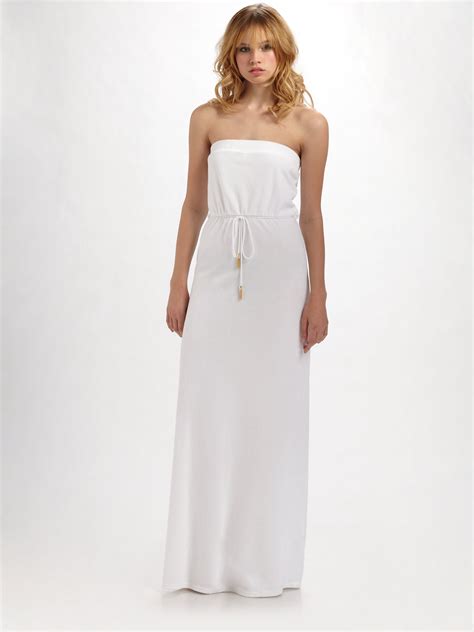 Lyst Juicy Couture Terry Strapless Maxi Dress In White