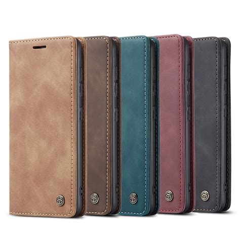Caseme New Retro Business Leather Magnetic Flip Phone Case For Samsung