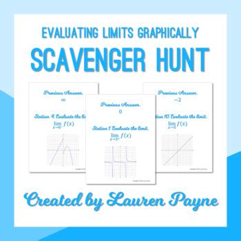 Free calculus worksheets from www.analvzemath.com. Evaluating Limits Graphically Scavenger Hunt by Lauren ...