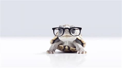 Premium Ai Image A Turtle Wearing Glasses And A Black Glasses Sits On