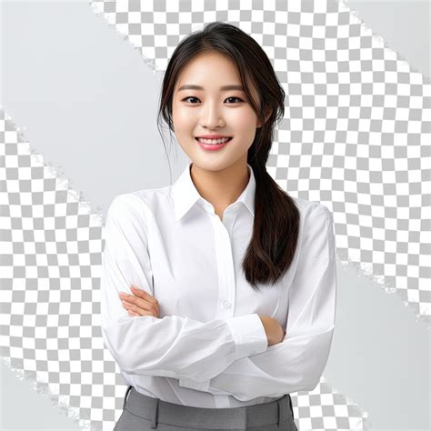 Premium Psd Young Asian Woman Professional Entrepreneur Standing In