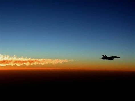 Military Jet Silhouette Sunset Flight Dusk Sky Navy F 18 Hornet