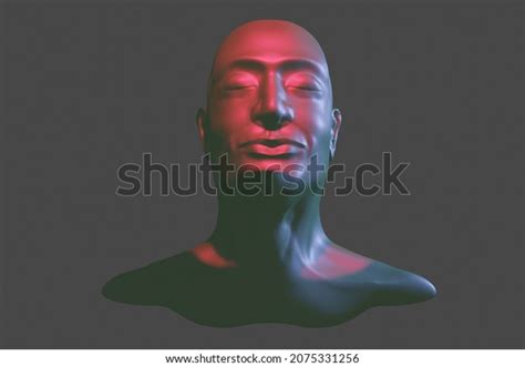 3d Rendering Close Human Bust Isolated Stock Illustration 2075331256
