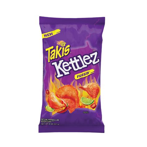 Takis Kettlez Fuego Potato Chips Hot Chili Pepper And Lime