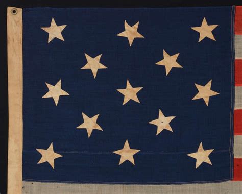 13 Star Antique American Flag Us Navy Small Boat Ensign 1876