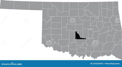 Location Map Of The Mcclain County Of Oklahoma Usa Stock Vector