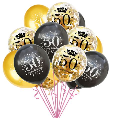 Buy 50th Birthday Balloons Black And Gold 50th Birthday Party