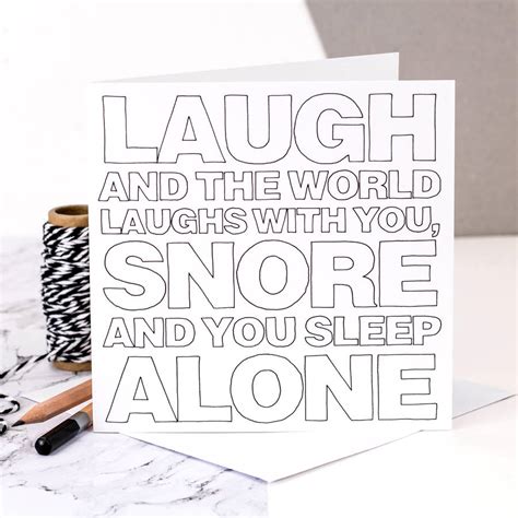 Birthday Card Snore And You Sleep Alone By Coulson Macleod