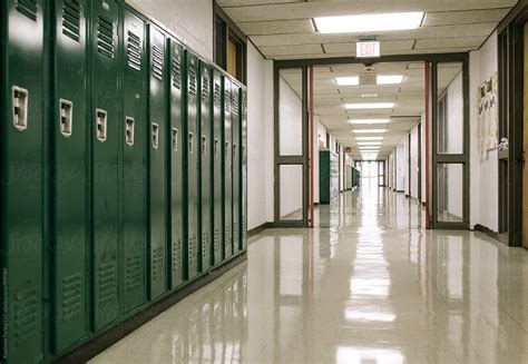 Hallway In American High School By Stocksy Contributor Raymond Forbes Llc School Hallways