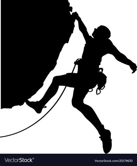 rock climbing silhouettes royalty free vector image